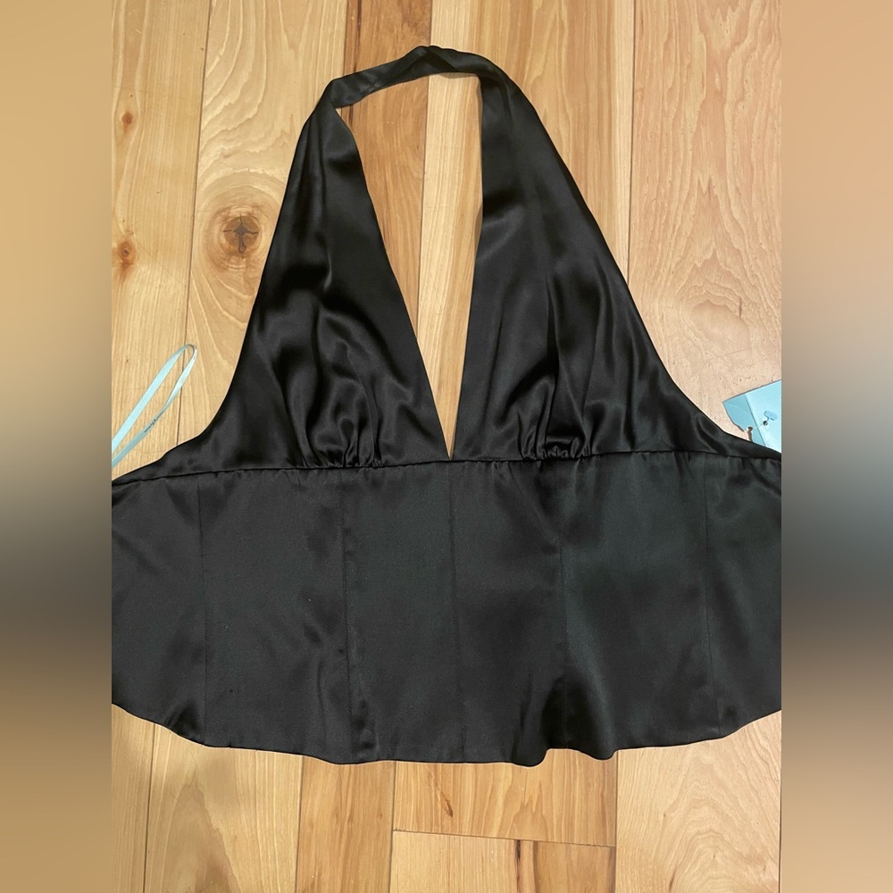 Black Marciano halter top 96% silk.Never worn, no rips or tears, smoke free home